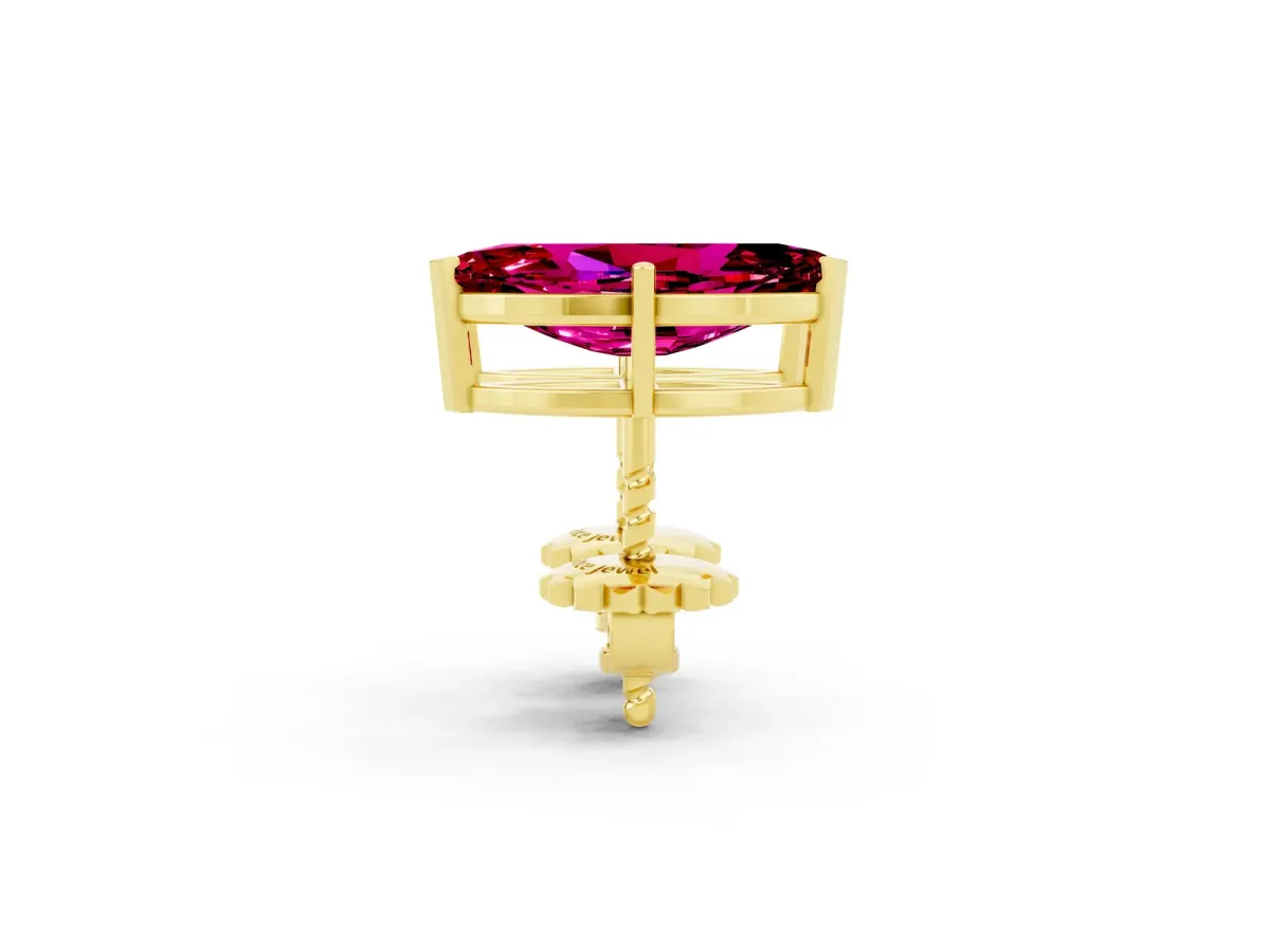 Marquise Cut Garnet Stud Earrings Yellow gold