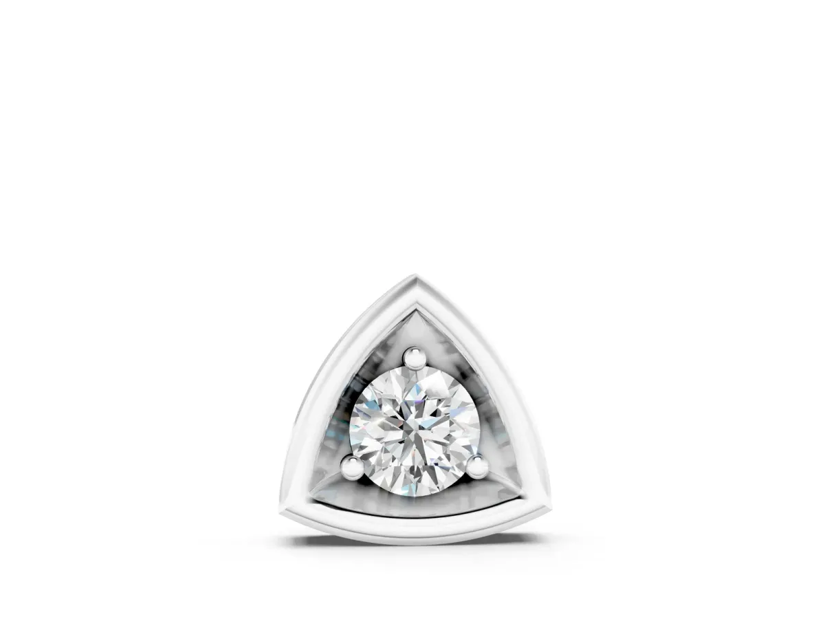 Trillion Cut Diamond Bezel Pendant Silver