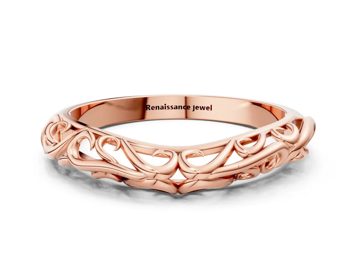 Twisted Vine Filigree Band Rose gold