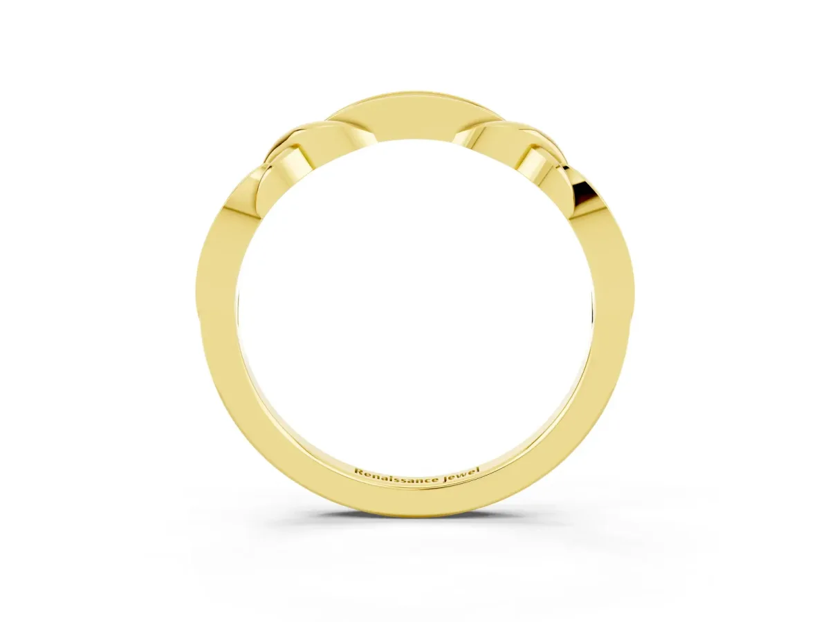 Twisted Marquise Moissanite Pavé Band with Shared Prong Setting Yellow gold