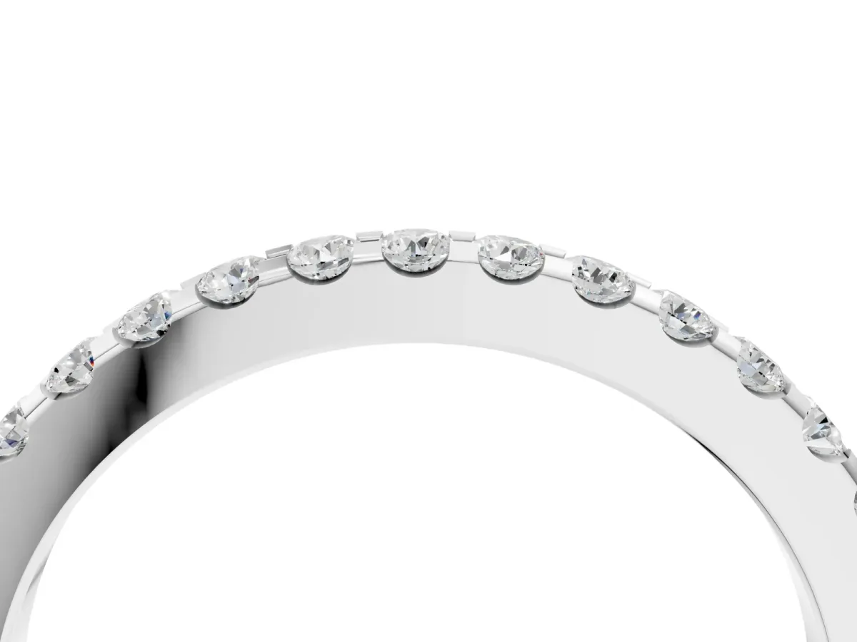 Round Diamond Pavé Eternity Band with Micro Prong Setting Platinum