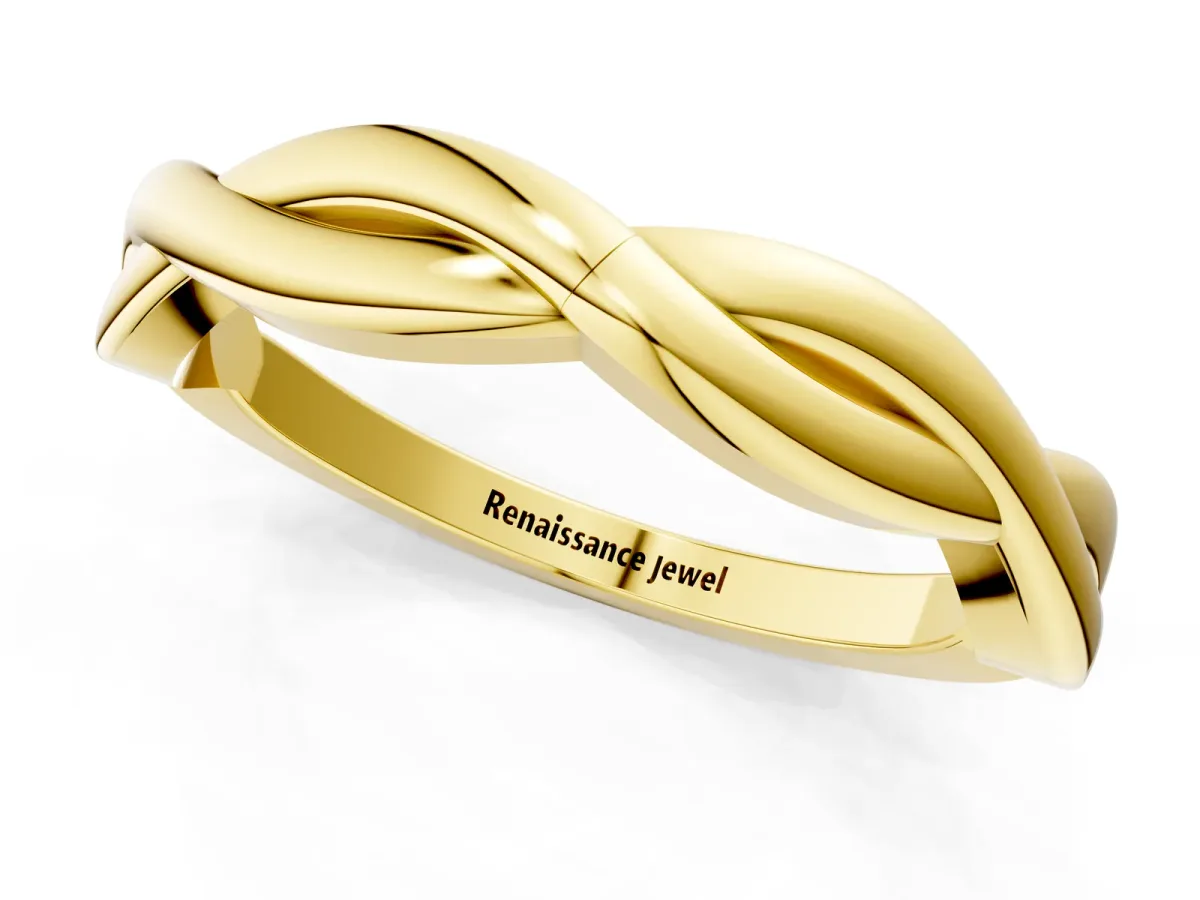 Infinity Twisted Plain Band Yellow gold