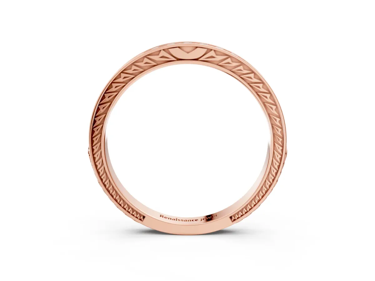 Round Cut Diamond Pavé Eternity Band with Channel Setting Rose gold