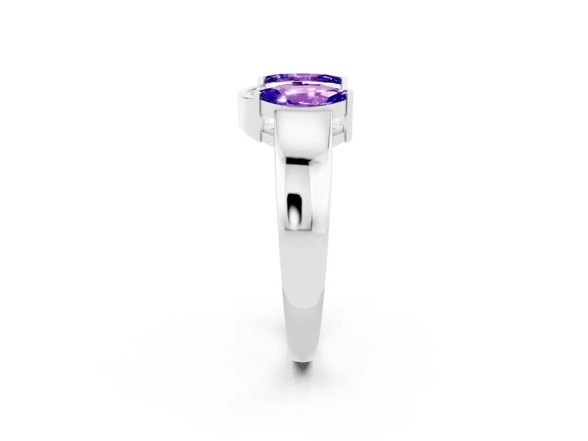 Marquise Tanzanite Open Band Ring with Tension Setting Platinum
