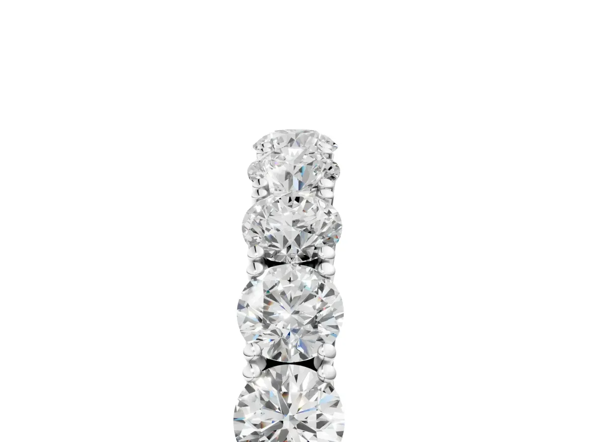 Round Diamond Eternity Band with Pavé Setting and Shared Prong White gold