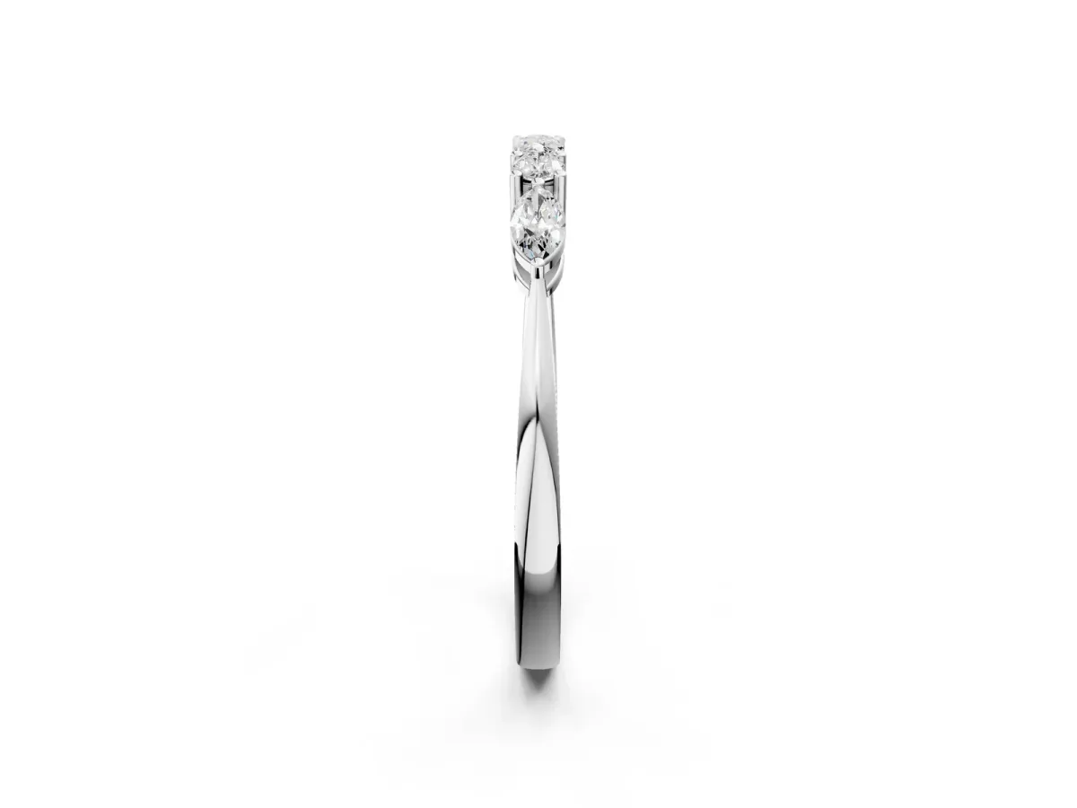 Prong Set Round Diamond Half-Eternity Band Platinum