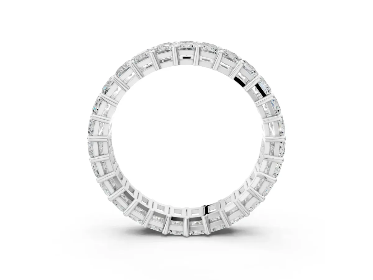radiant Cut eternity band with shared prong setting Platinum