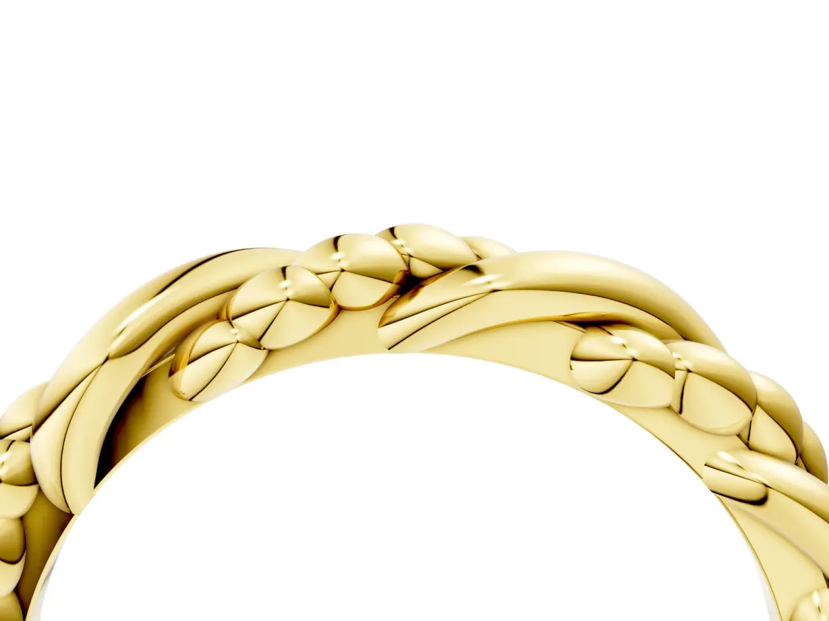Twisted Rope Solitaire Band Yellow gold