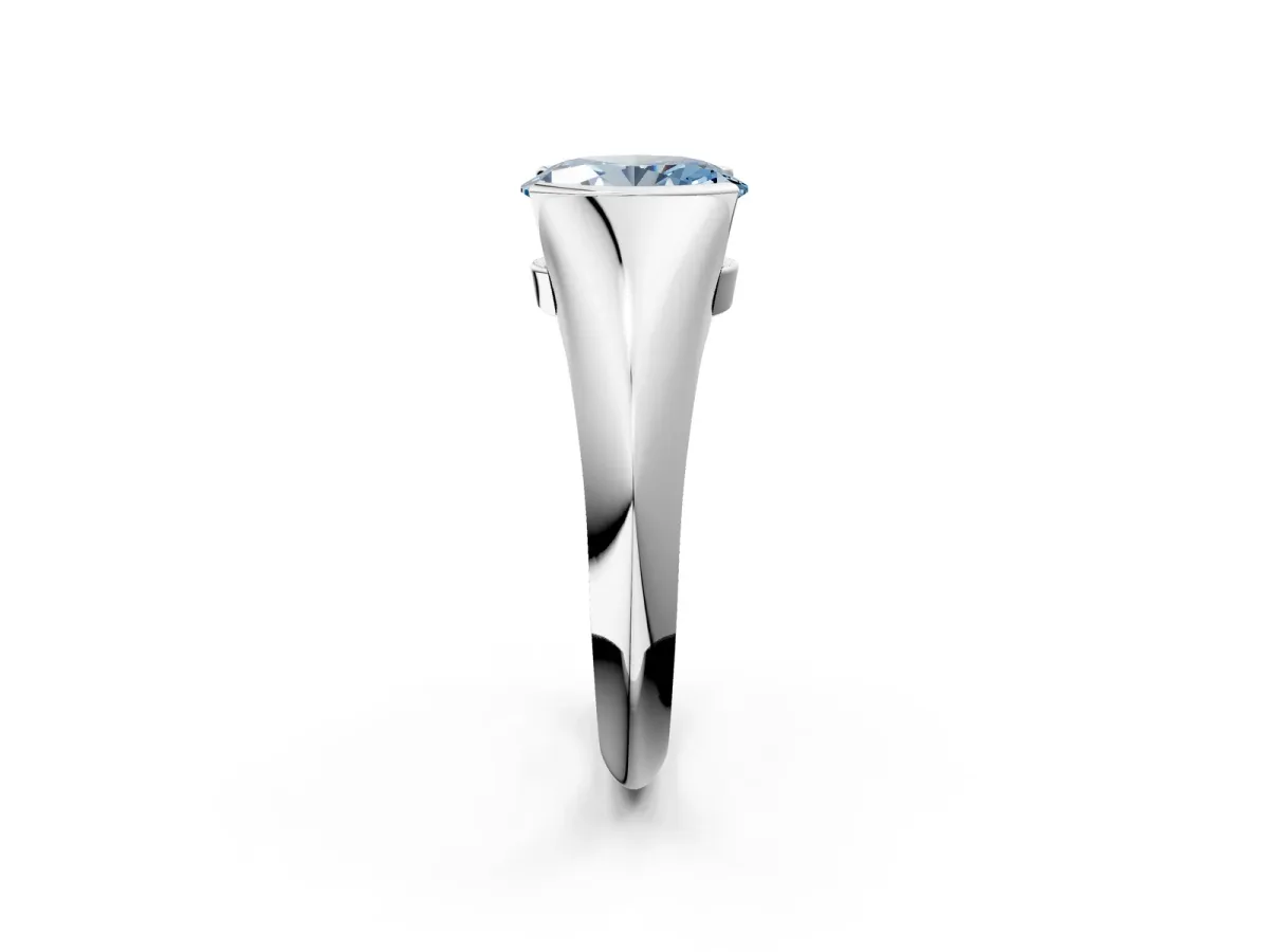 Fancy Blue Oval Cut Solitaire Tension Set Diamond Ring Platinum