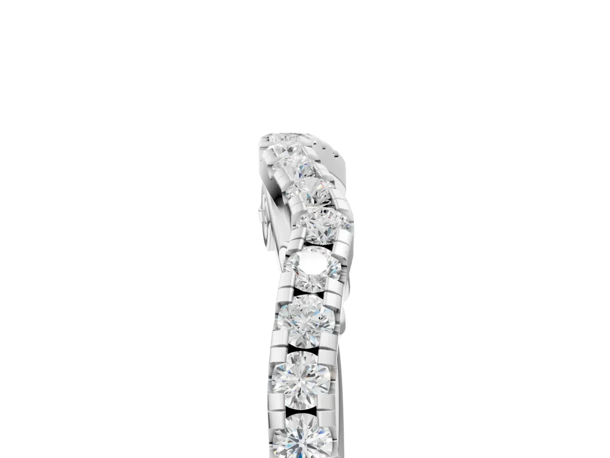 Curved Diamond Pavé Round Eternity Band with Shared Prong Setting White gold