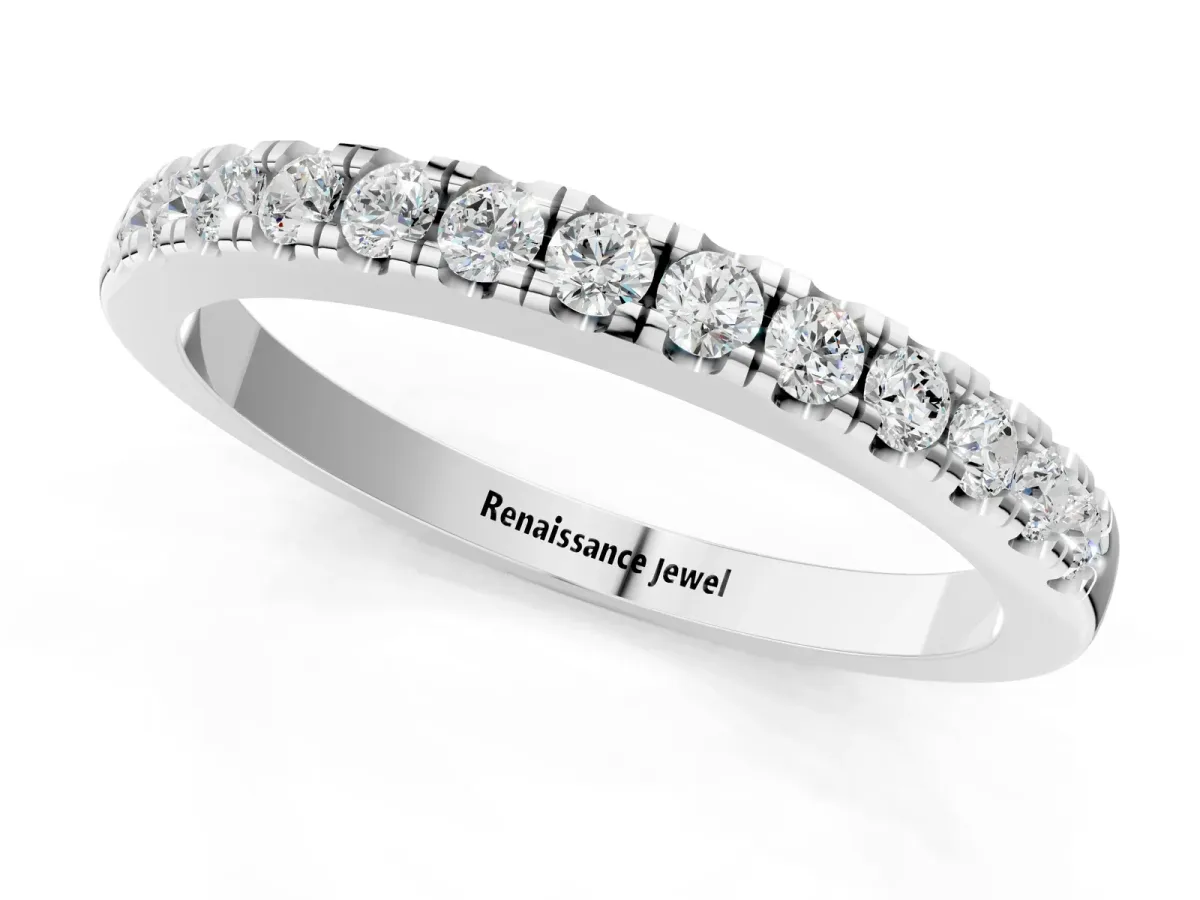 Round Diamond Pavé Eternity Band Platinum