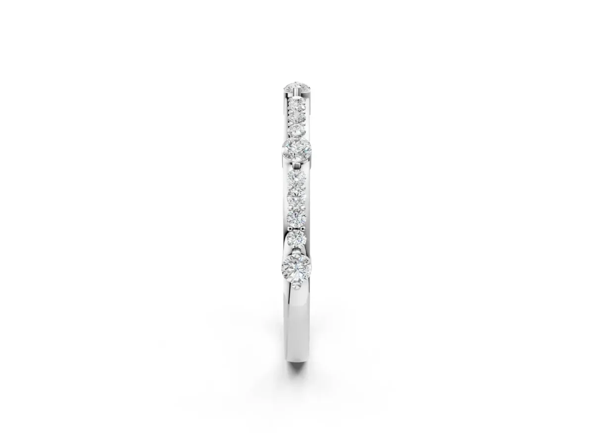 Round Diamond Pavé Eternity Band with Prong Setting White gold