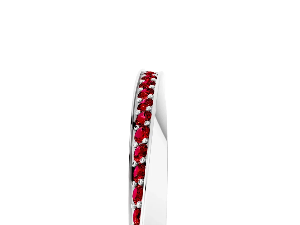 Pavé Round Ruby Twist Band White gold