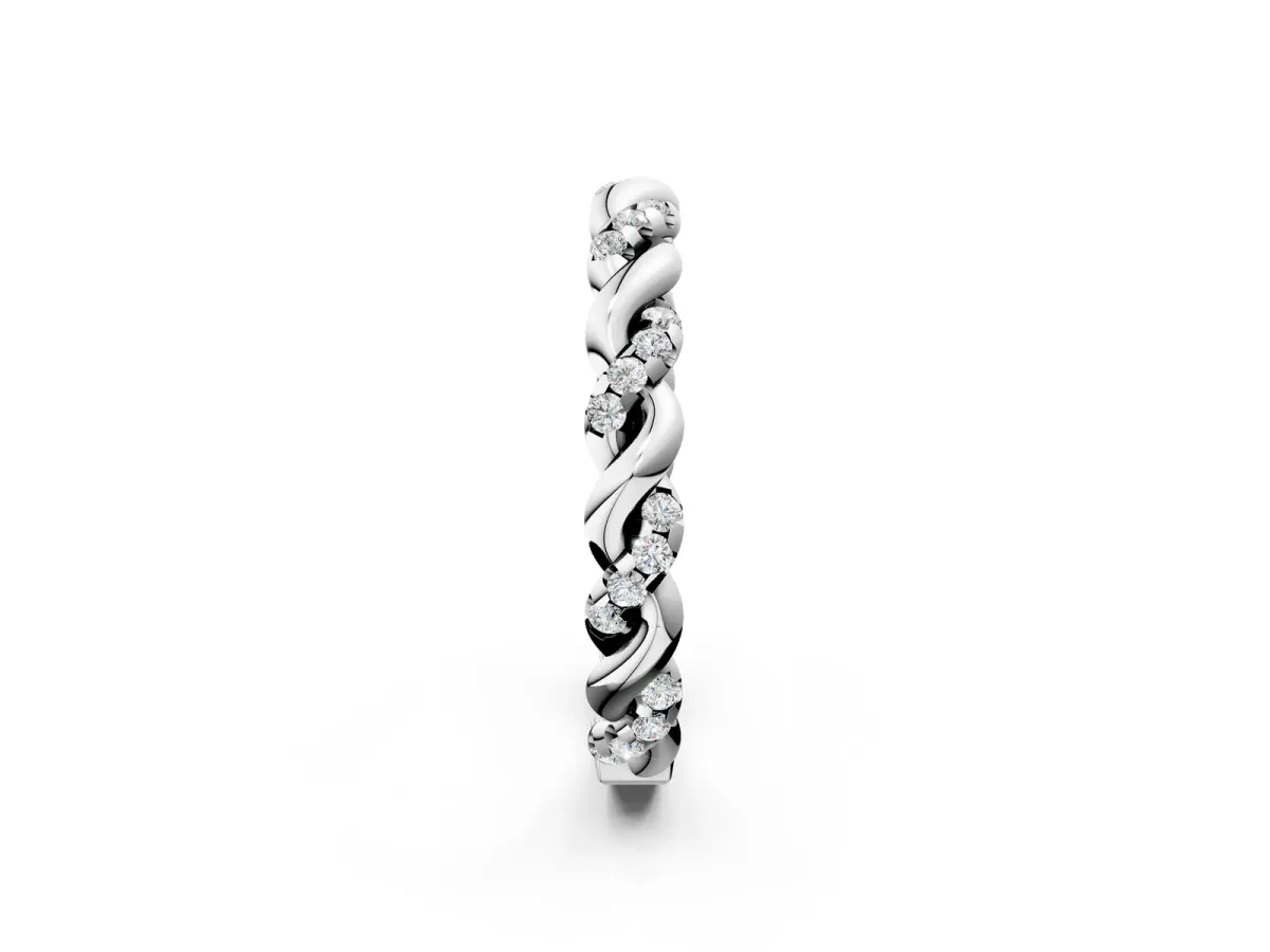 Twisted Pavé Round Diamond Eternity Band Platinum
