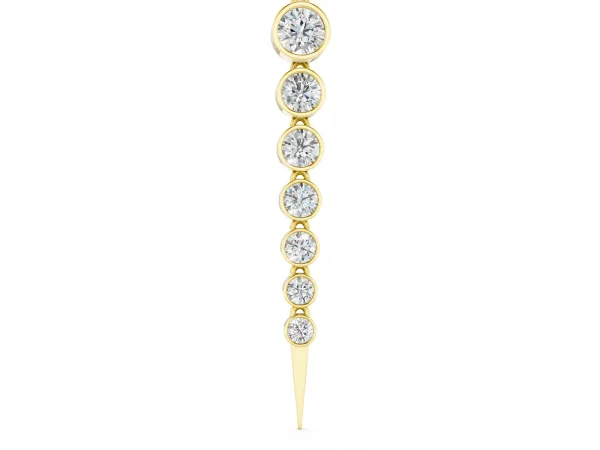 Round Diamond Drop Necklace with Bezel Setting Yellow gold