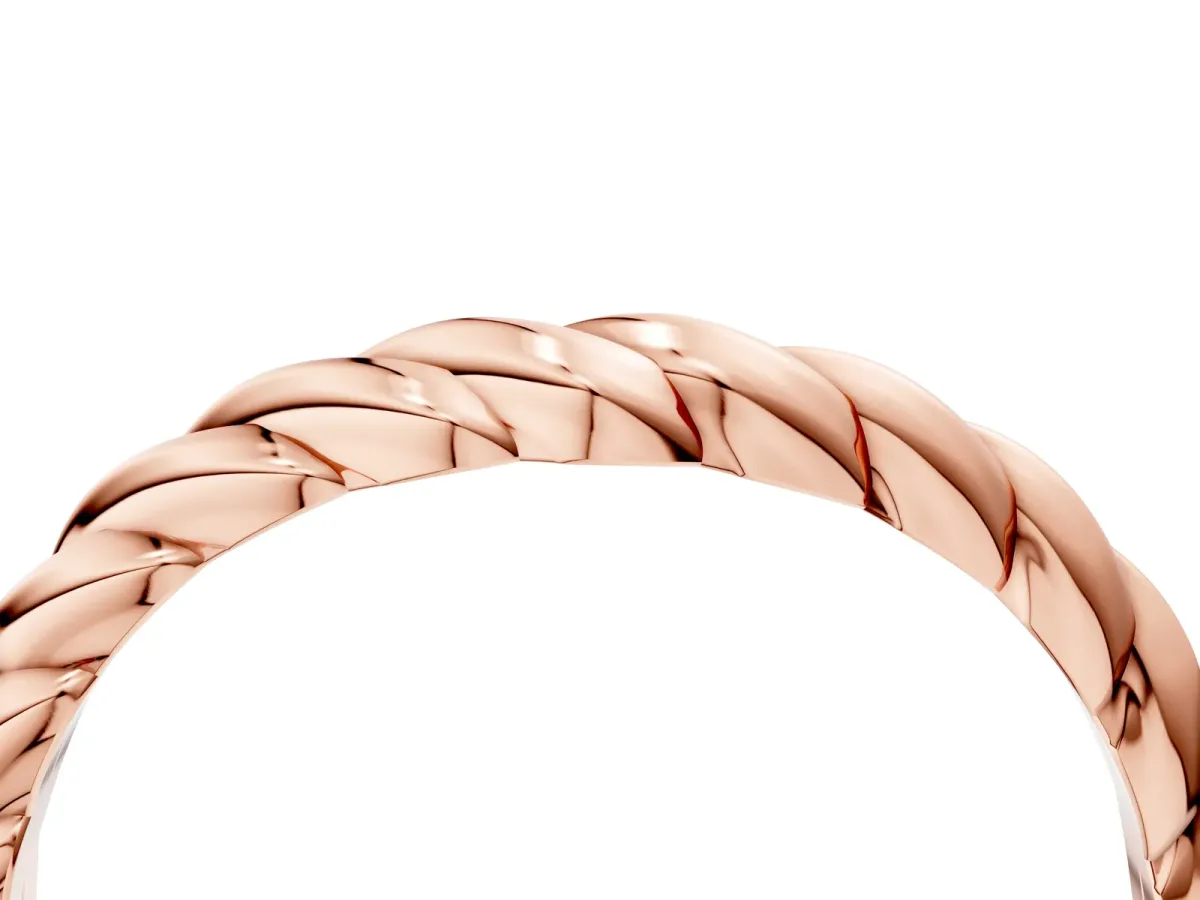 Marquise Diamond Twist Eternity Band with Bezel Setting Rose gold