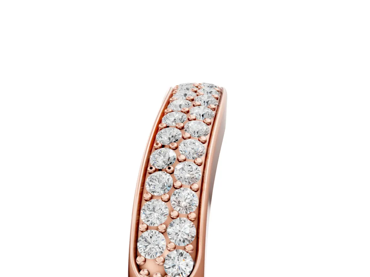 Pavé Round Diamond Contour Band Rose gold