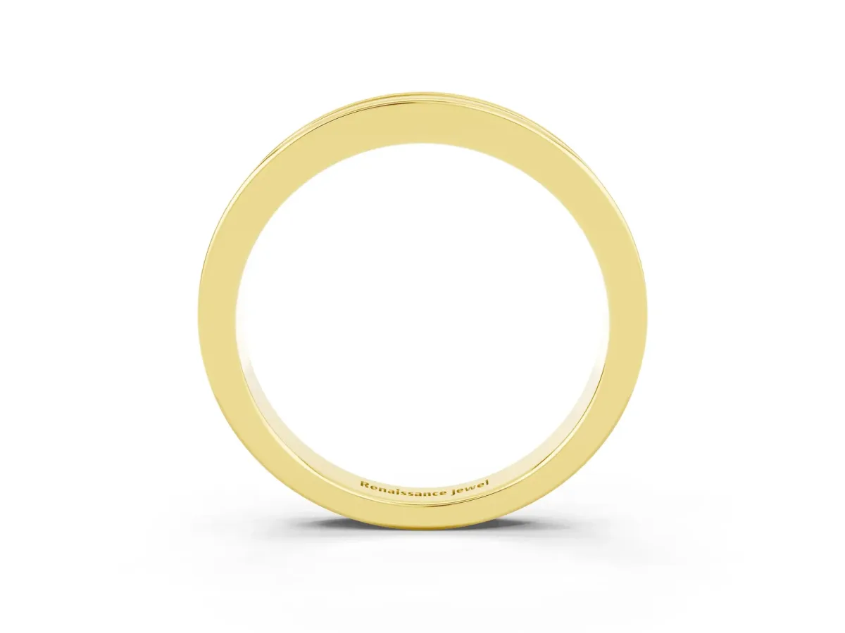 Channel Set Round Blue Sapphire Eternity Band Yellow gold