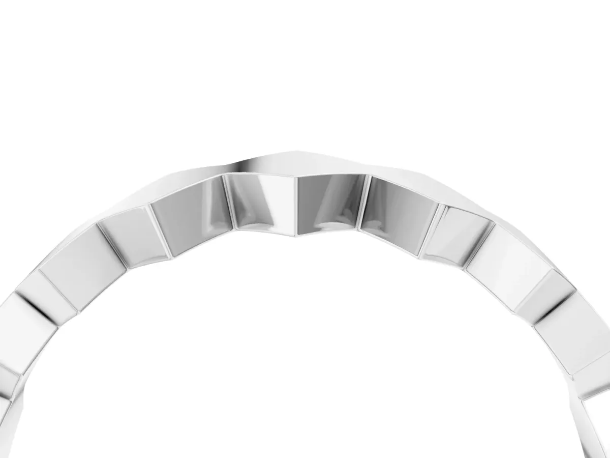 Zigzag Chevron Band with No Stone Platinum