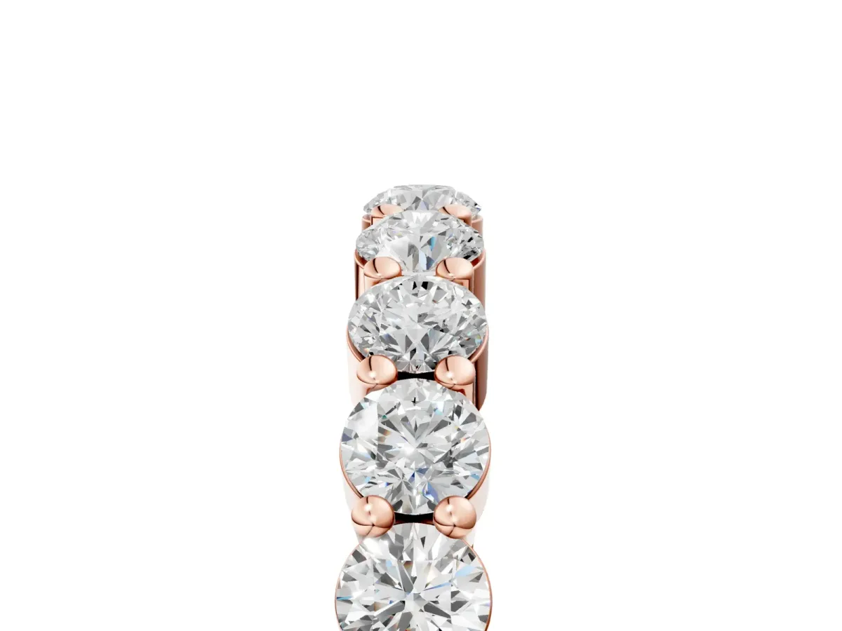 Round Diamond Eternity Band with U-Prong Setting Rose gold