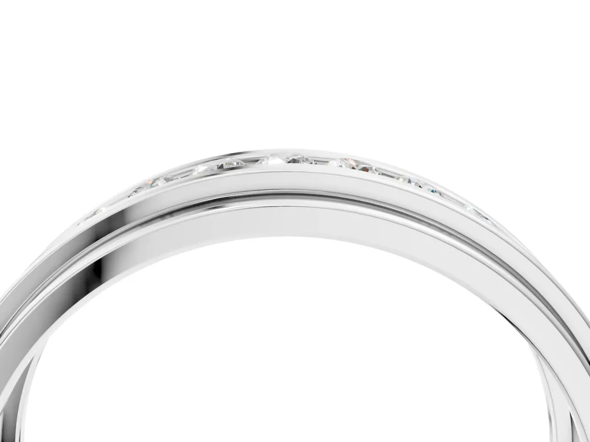 Round Diamond Seven-Stone Channel Set Mens Band Platinum