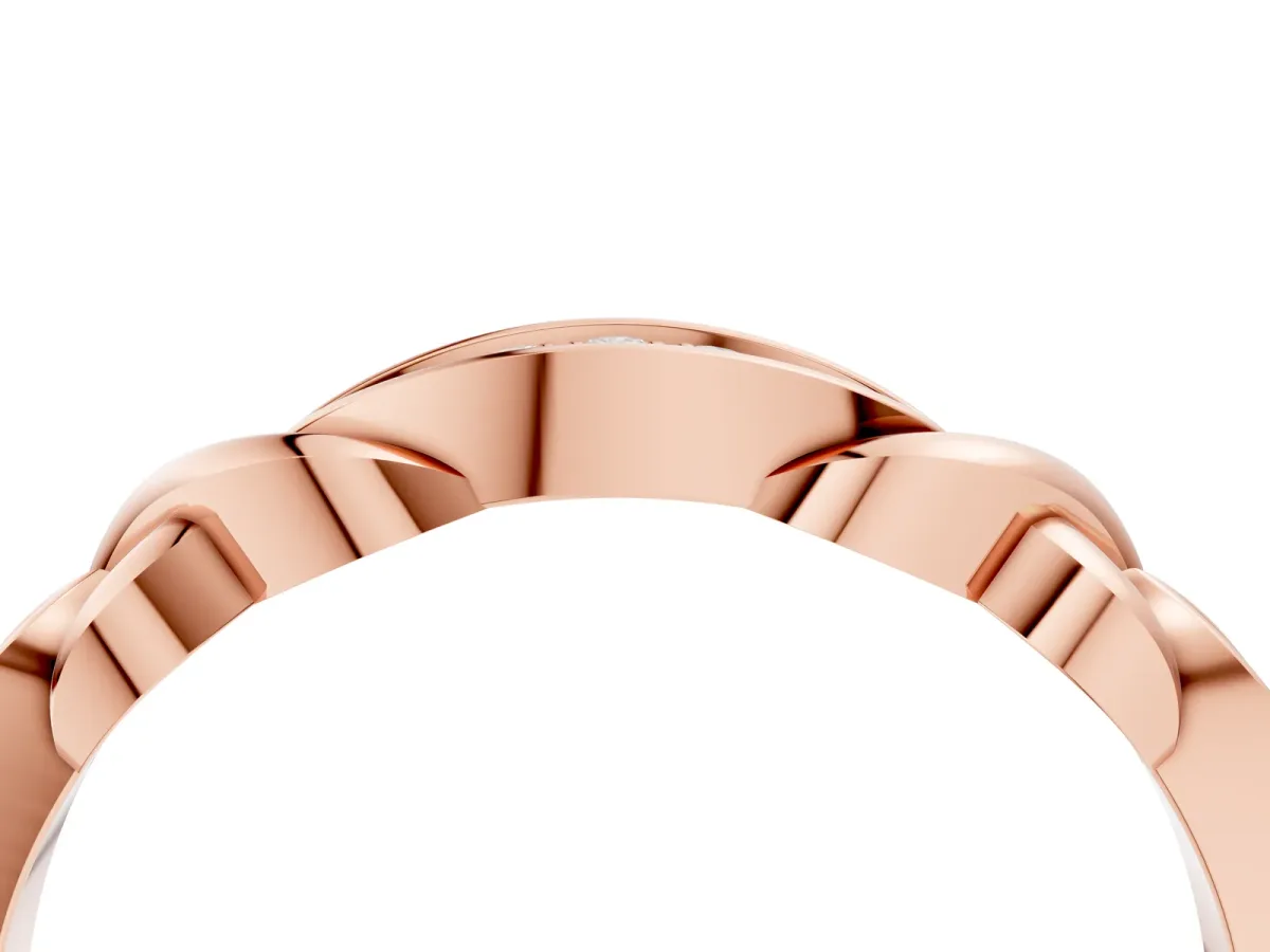 Twisted Marquise Diamond Pavé Band with Shared Prong Setting Rose gold