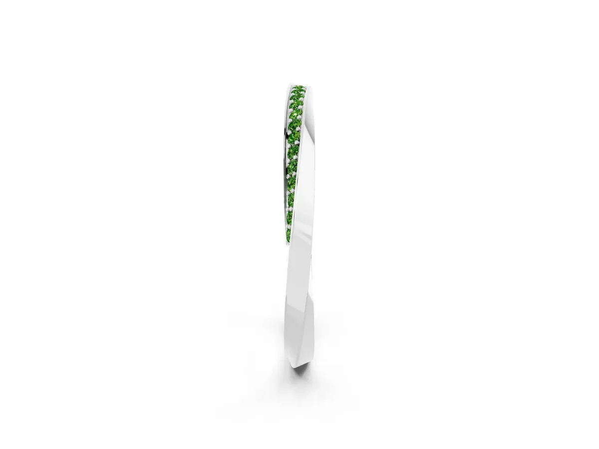 Pavé Round Peridot Twist Band White gold
