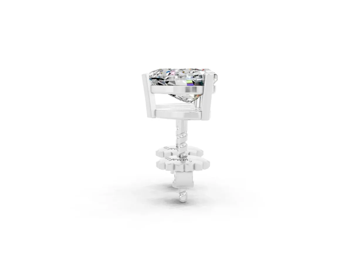 Heart Cut Moissanite Stud Earrings Platinum