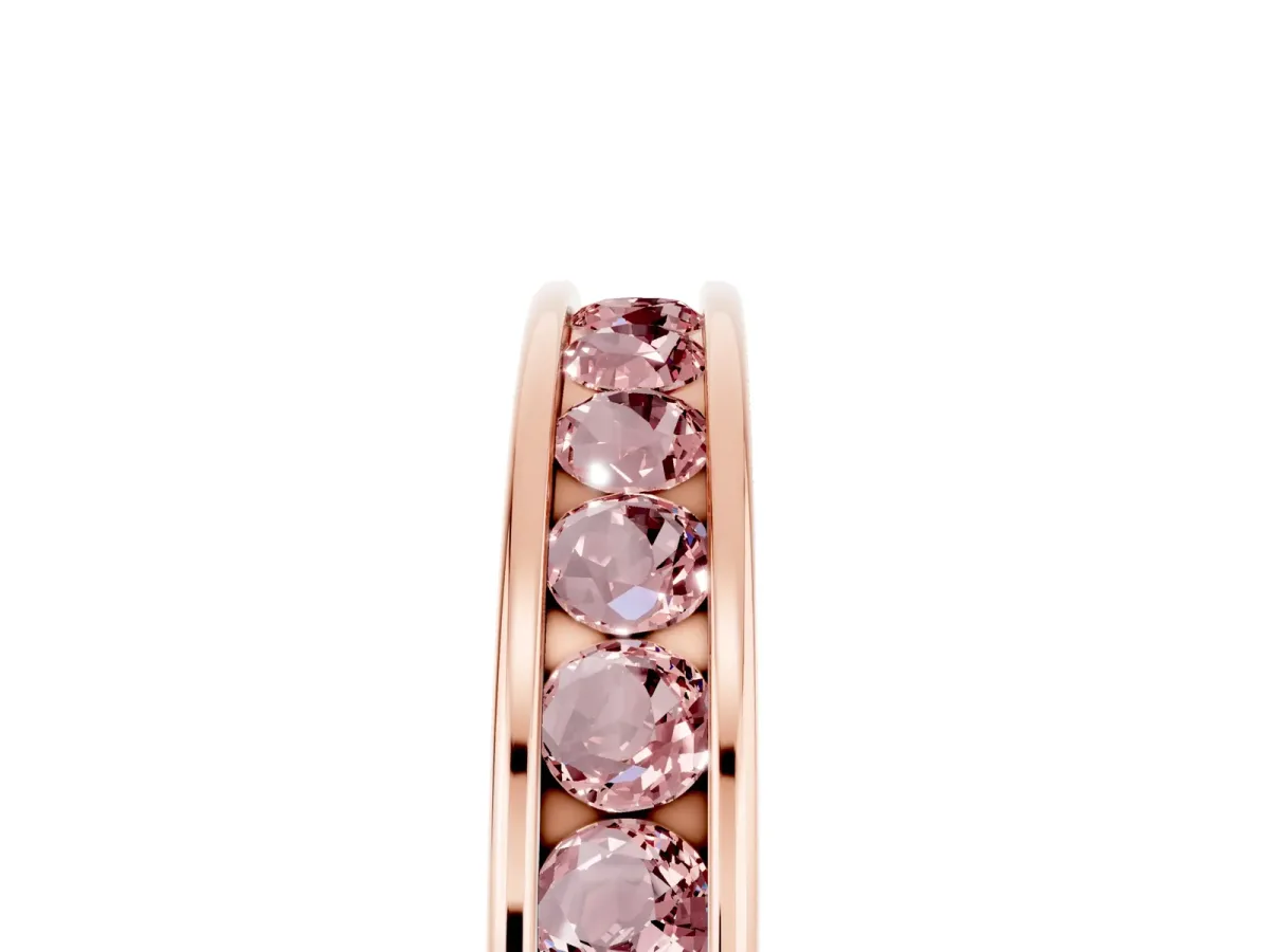 Channel Set Round Morganite Eternity Band Rose gold
