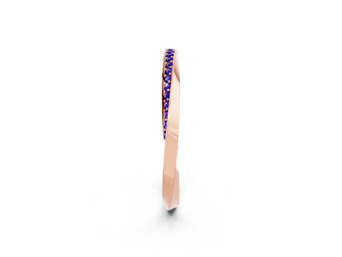 Pavé Round Tanzanite Twist Band Rose gold