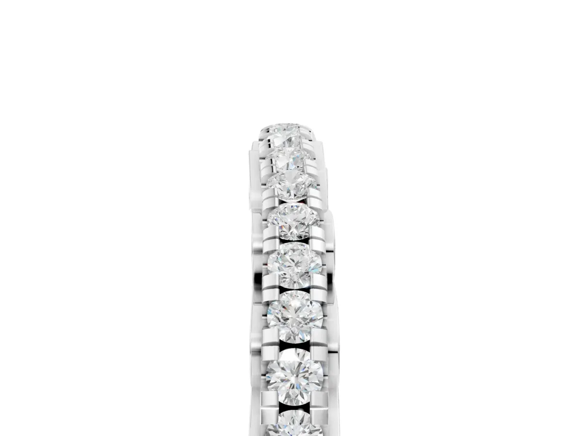 Round Cut Diamond Prong Set Eternity Band Silver
