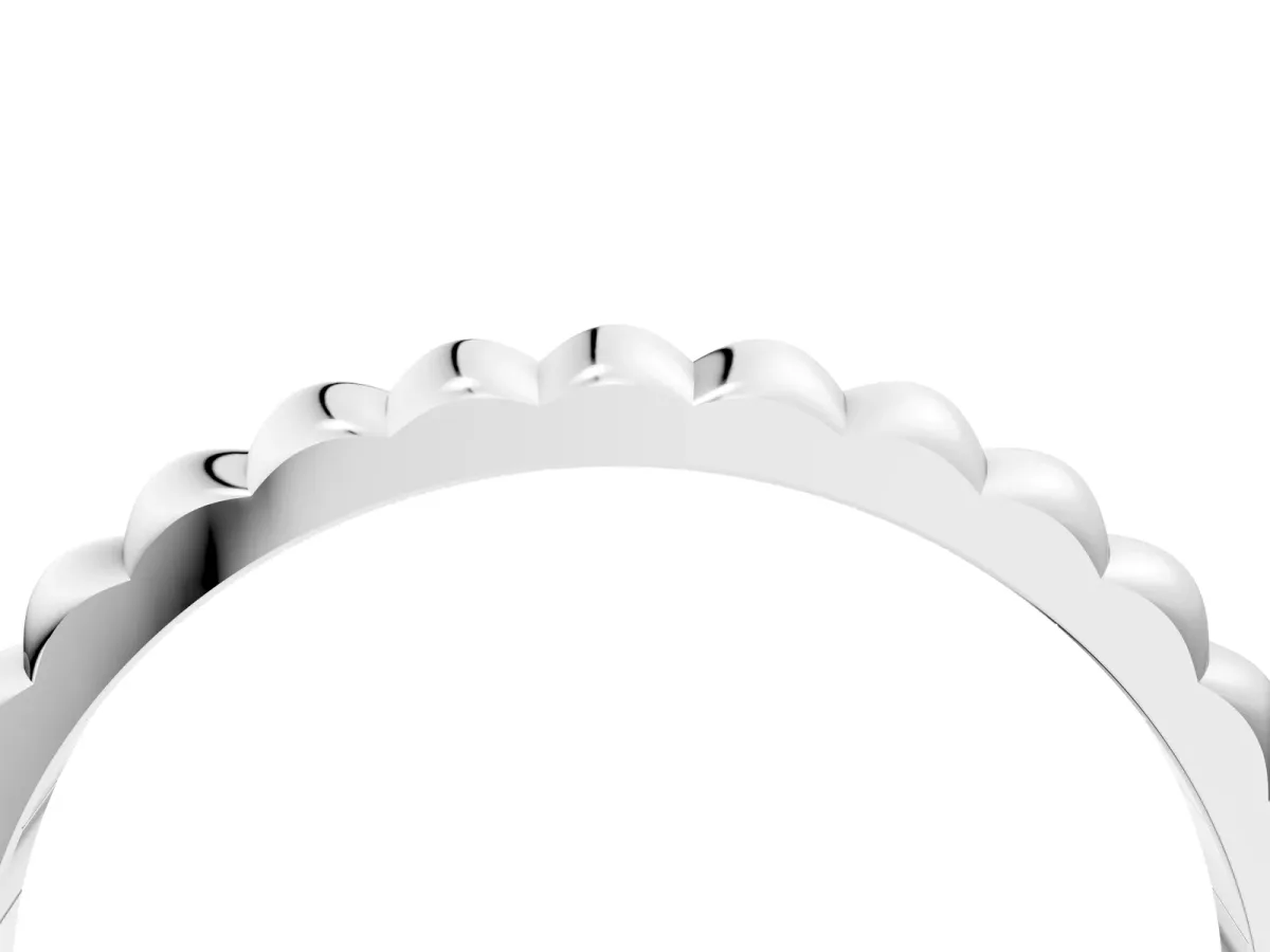 Bezel Set Round Stone Eternity Band Silver
