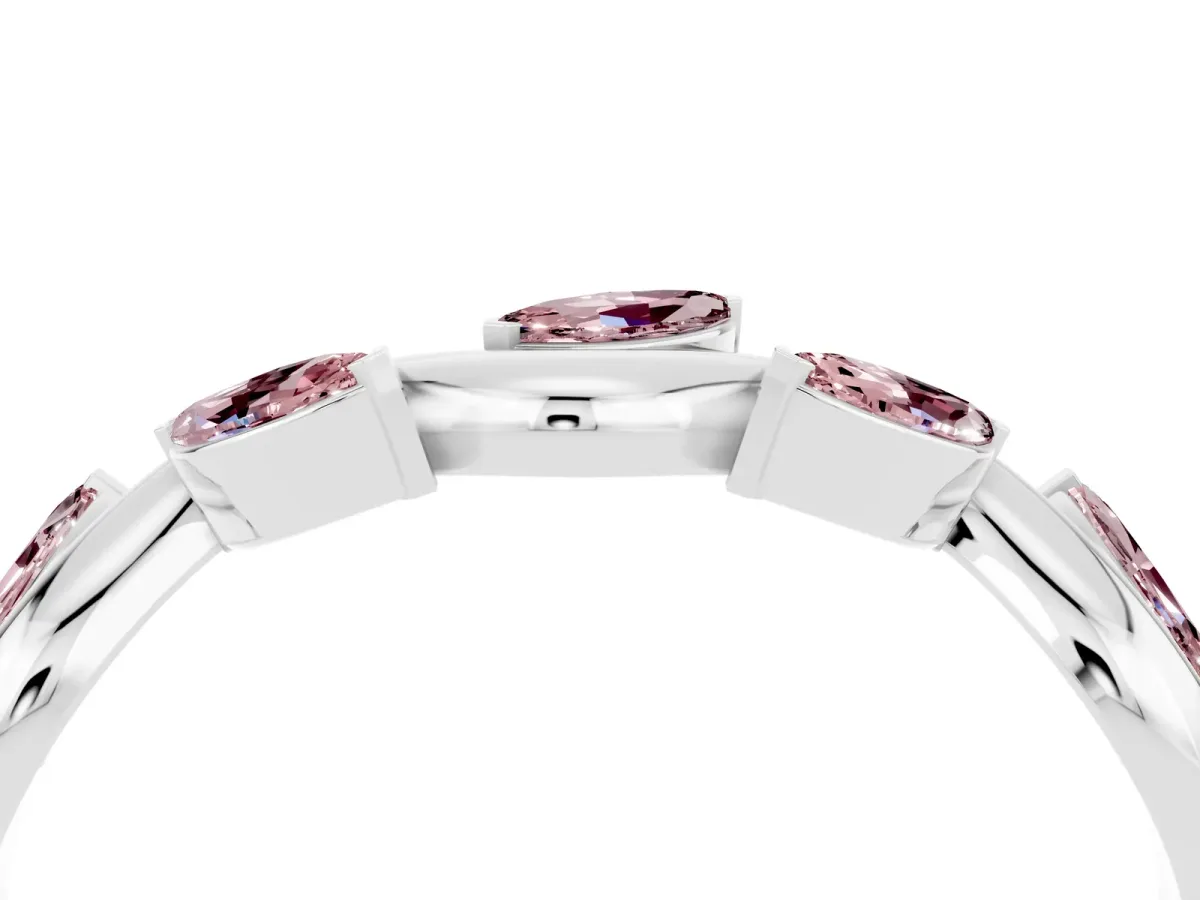 Marquise Morganite Twisted Band with Prong Setting Silver