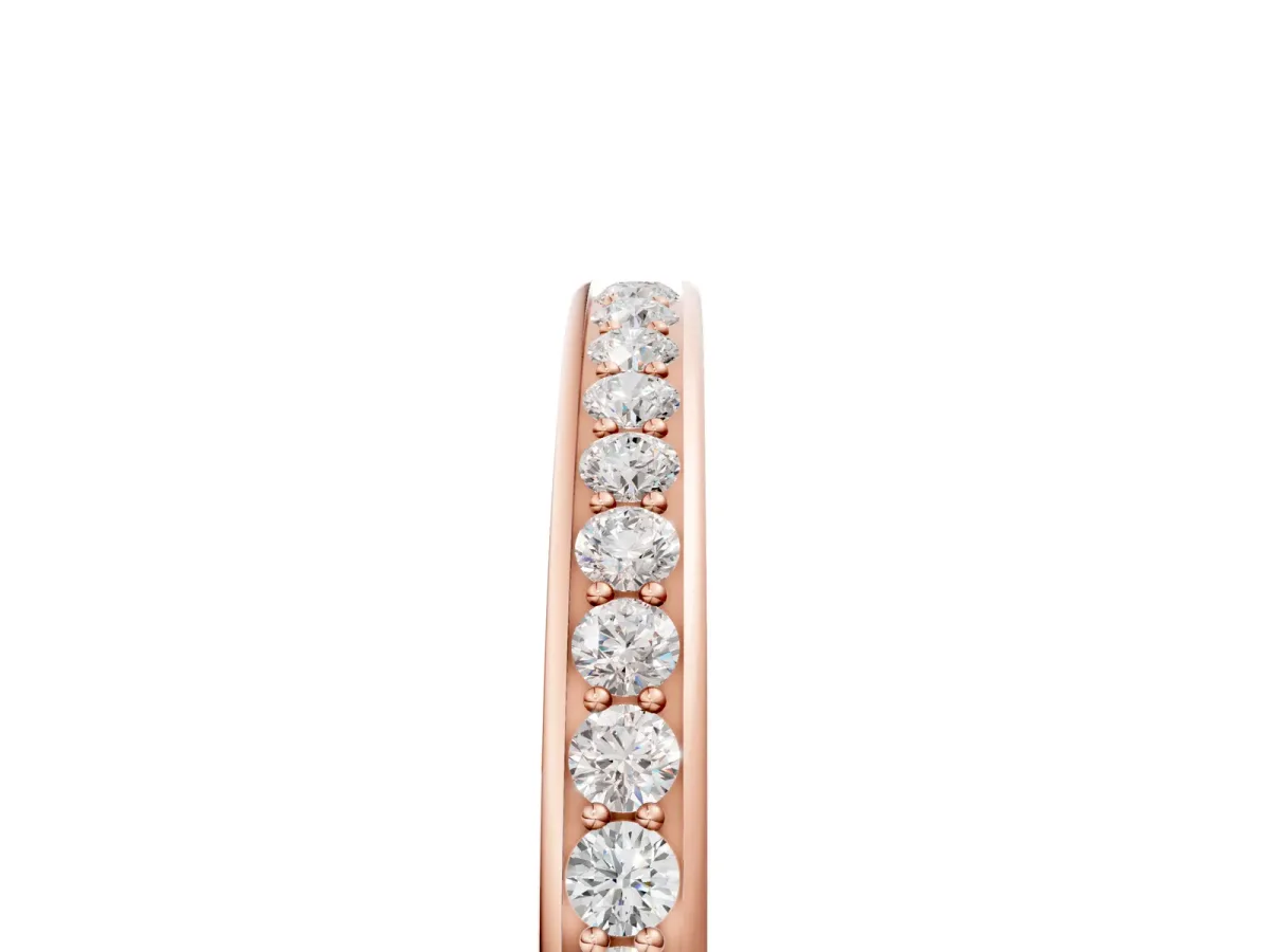 Round Diamond Pavé Set Half-Eternity Band Rose gold