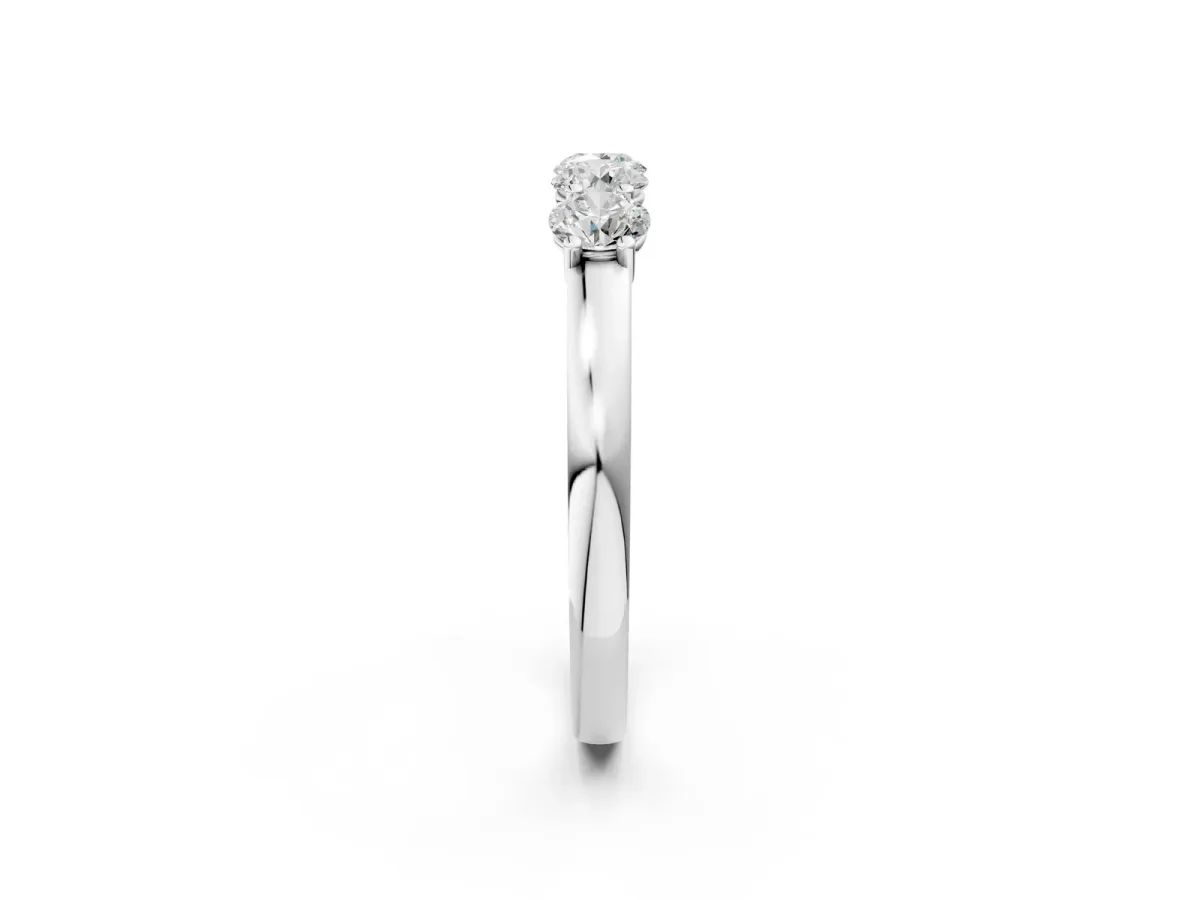 Four-Stone Round Diamond Prong-Set Band Silver