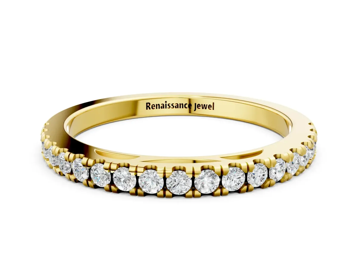 Round Diamond Pavé Set Eternity Band Yellow gold