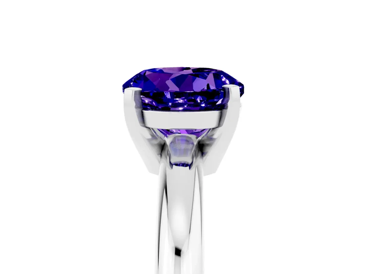 Round Tanzanite Leaf Eternity Band with Bezel Setting Platinum