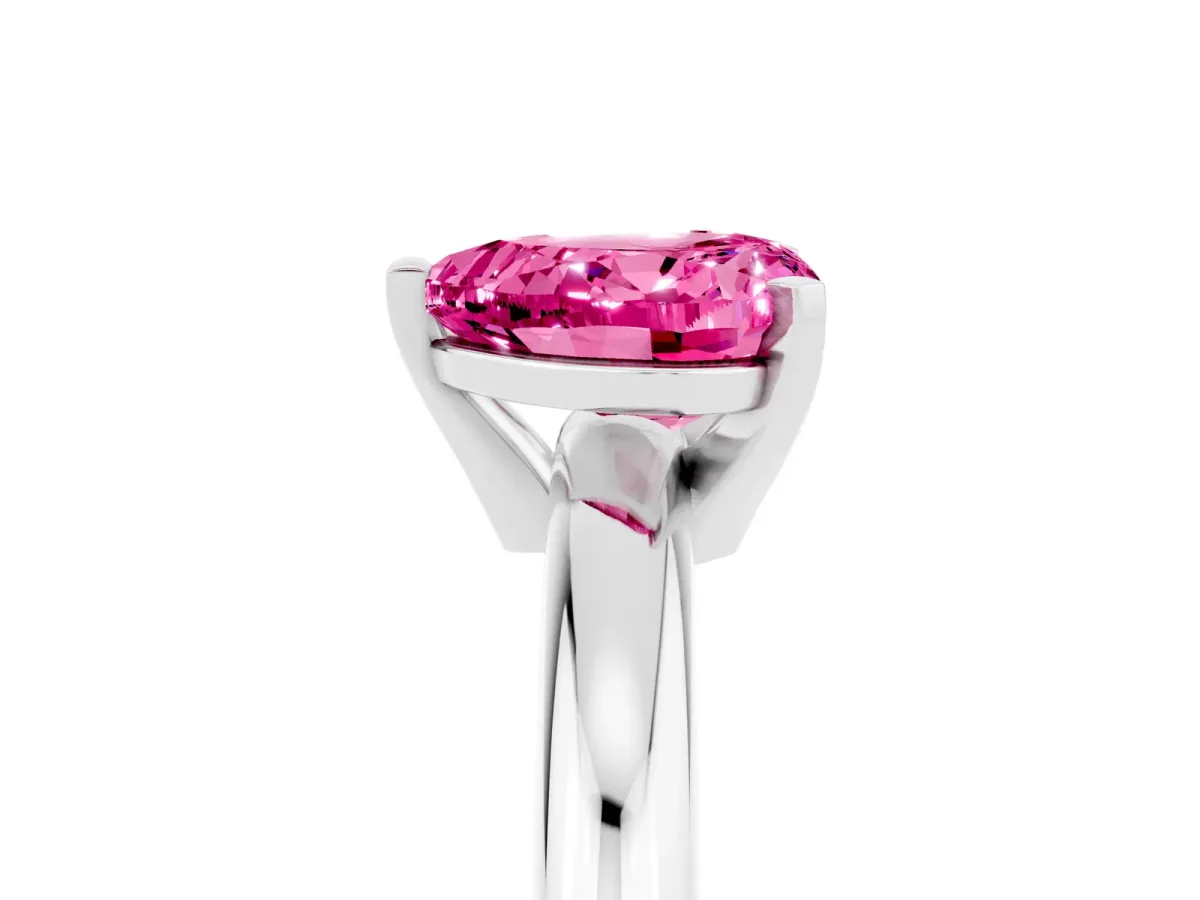 Curved Diamond Cluster Band - Round Stones, Split Shank, Prong Setting Platinum