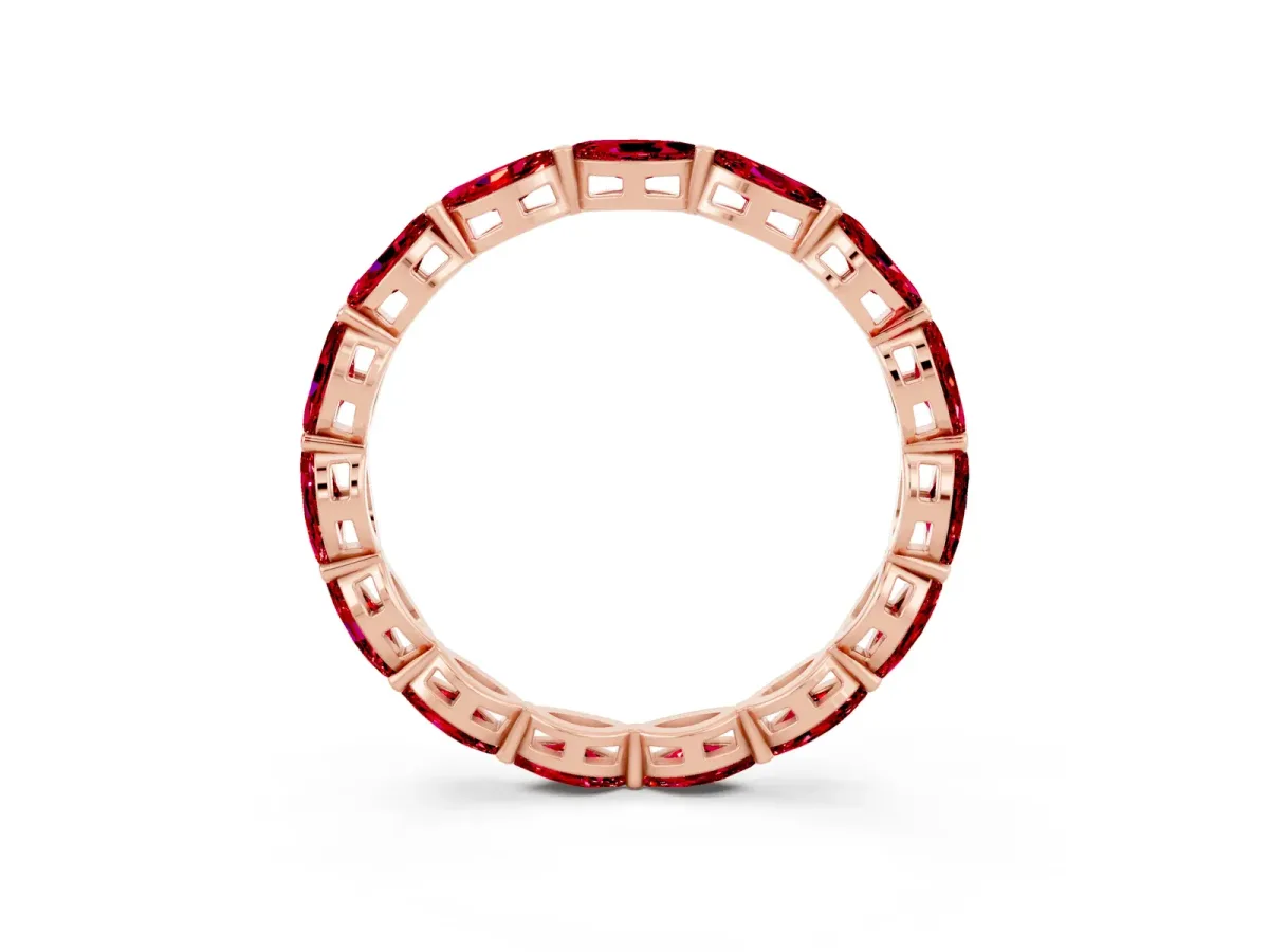 Marquise Ruby Eternity Band with U-Prong Setting Rose gold