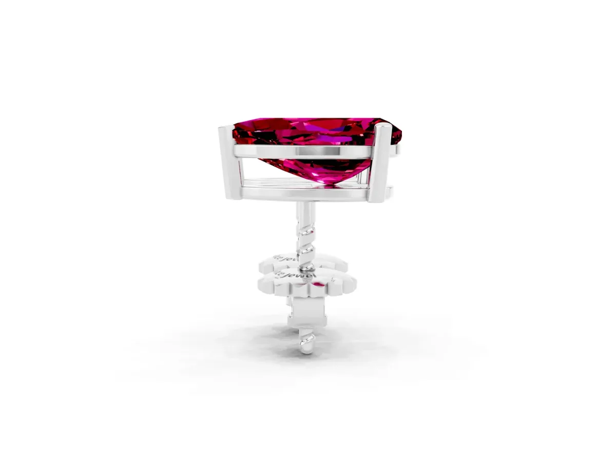 Pear Cut Garnet Stud Earrings Silver