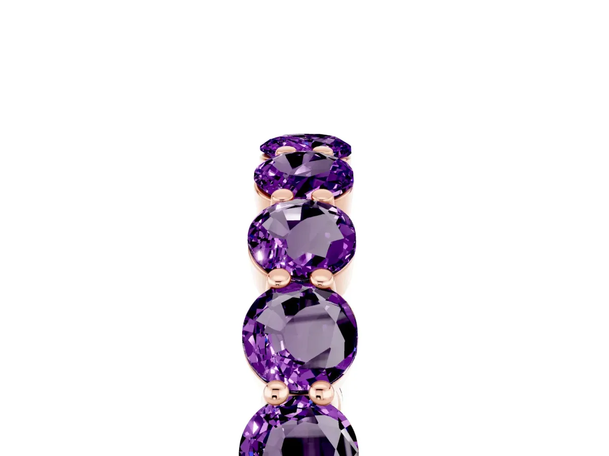 Round Amethyst Eternity Band with U-Prong Setting Rose gold