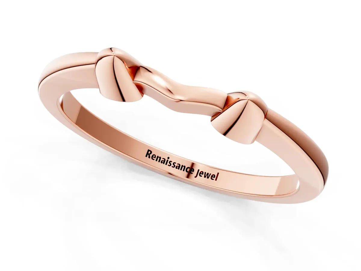 Bamboo-Inspired Plain Metal Band Rose gold