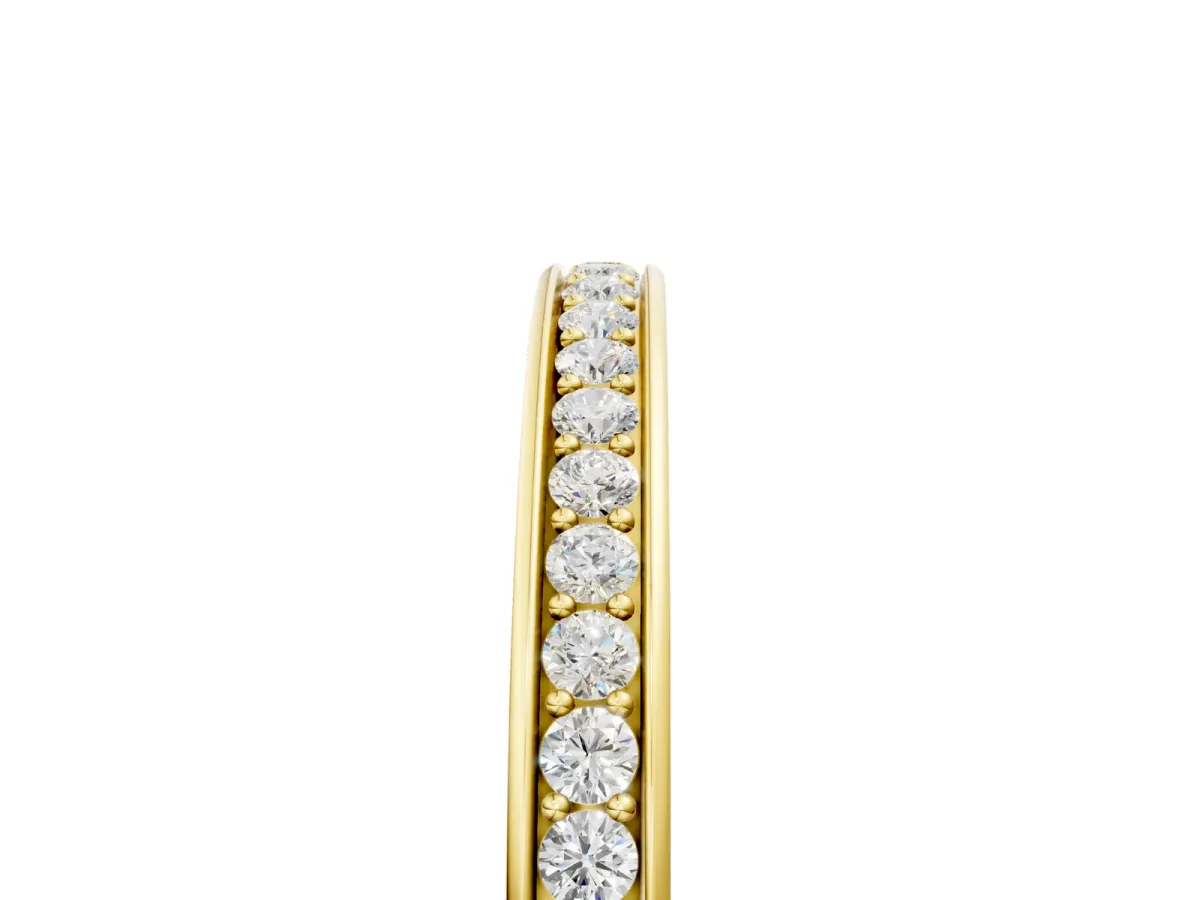 Round Diamond Eternity Band with Pavé Setting Yellow gold