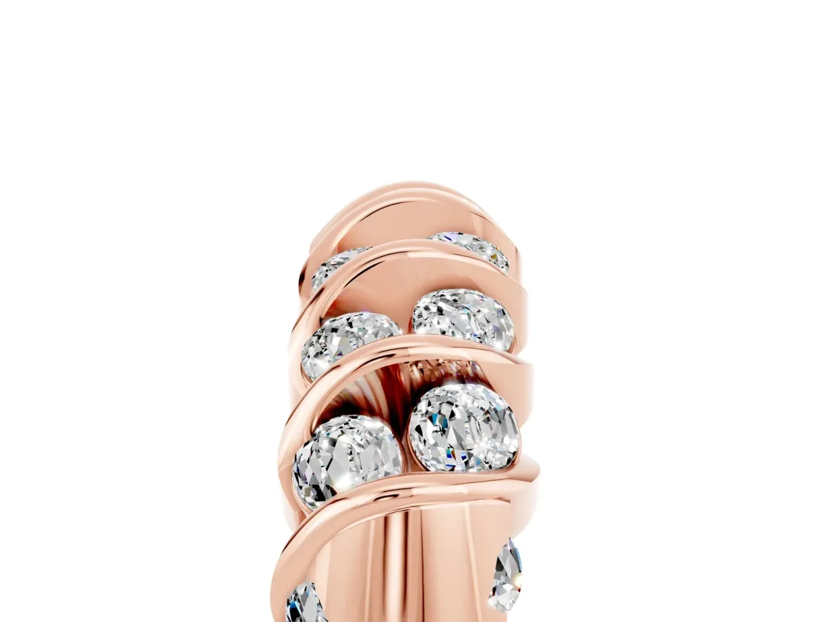 Channel Set Round Moissanite Multi-Row Band Rose gold
