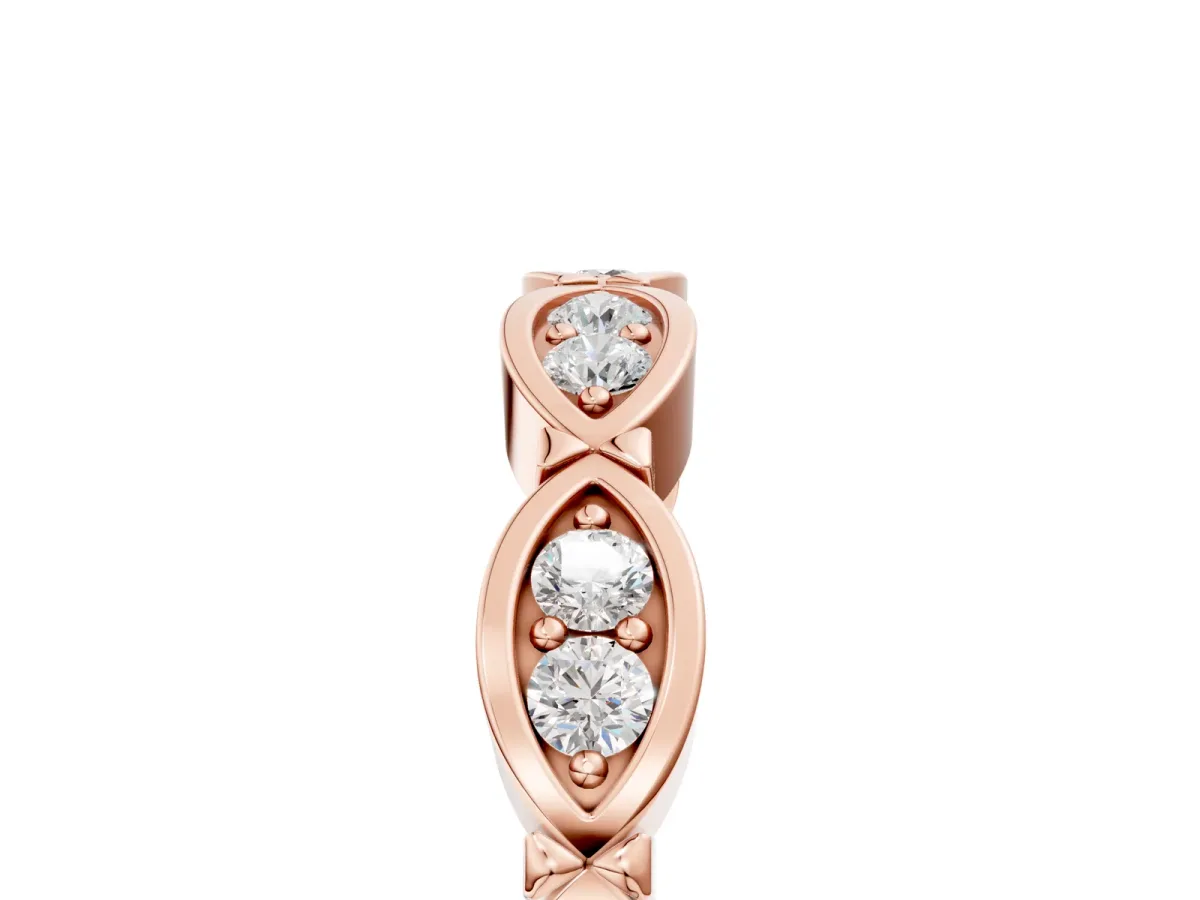 Marquise Diamond Bezel Set Eternity Band Rose gold