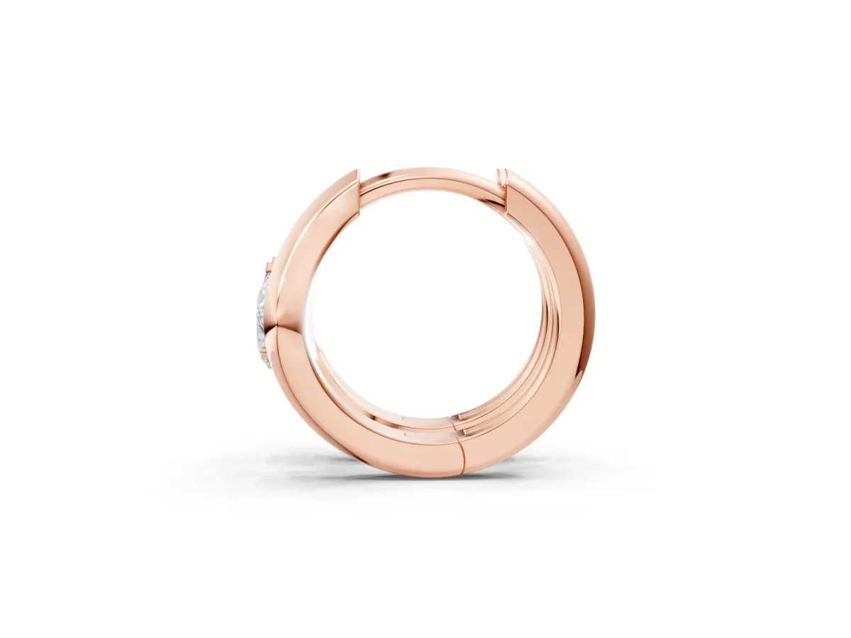 Pear Diamond Silhouette Hoop Earrings Rose gold
