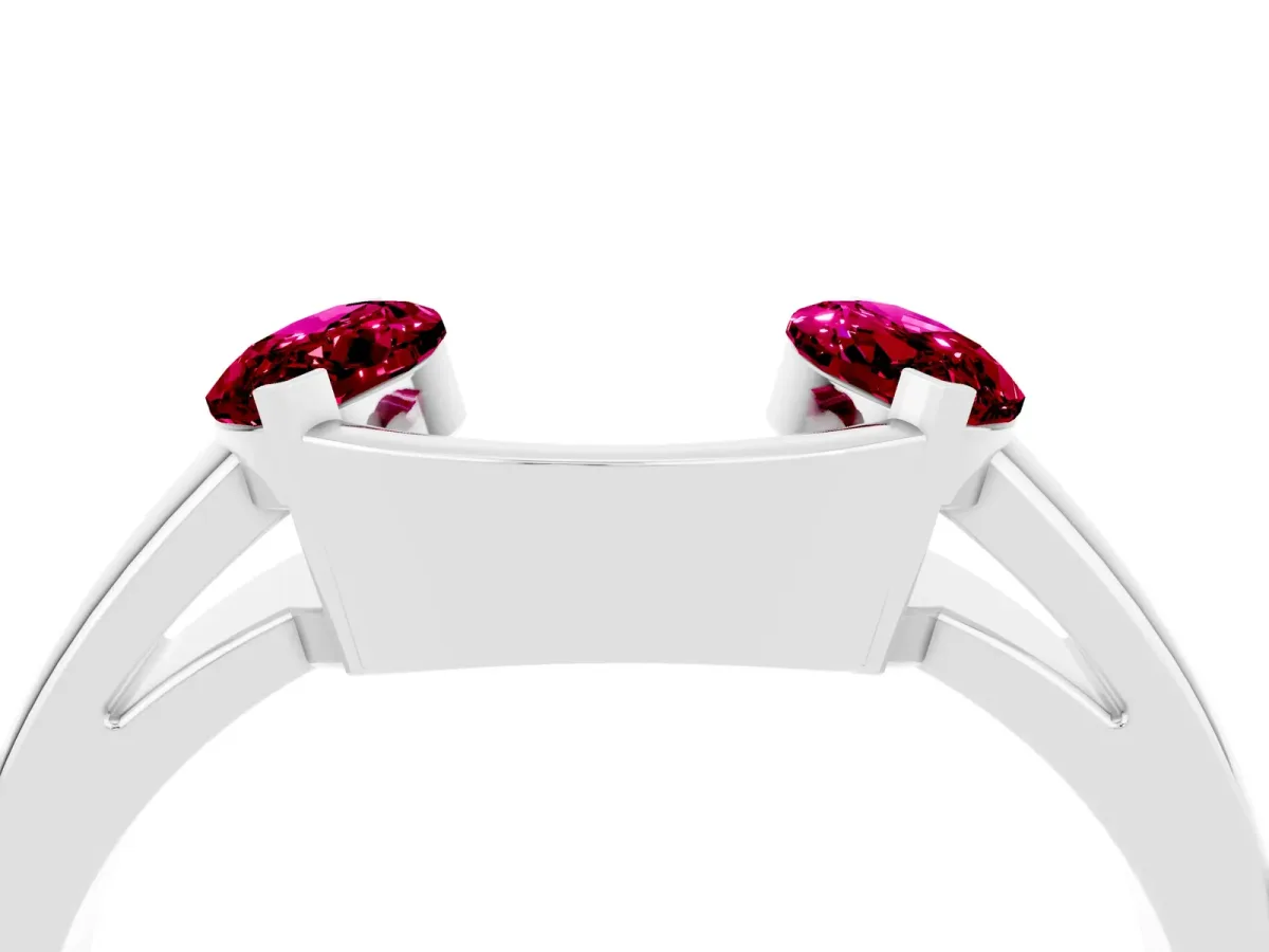 Marquise Garnet Open Band Ring with Tension Setting Silver
