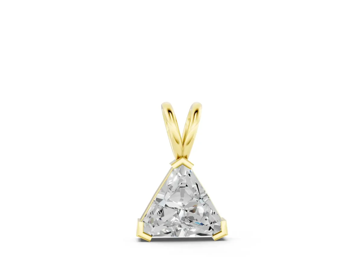 Bezel-Set trilliant Diamond Pendant Yellow gold