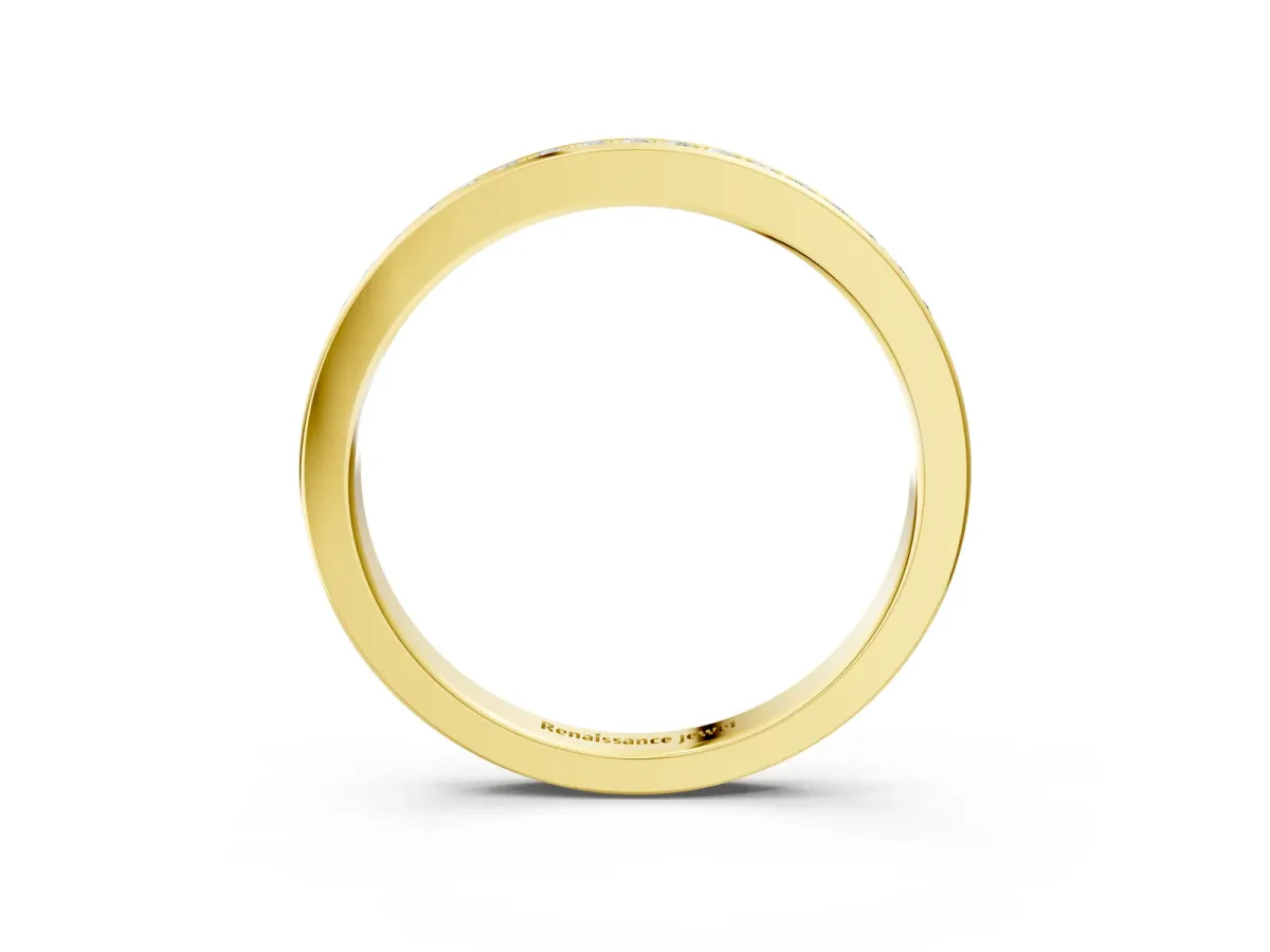Round Diamond Eternity Band with Pavé Setting Yellow gold