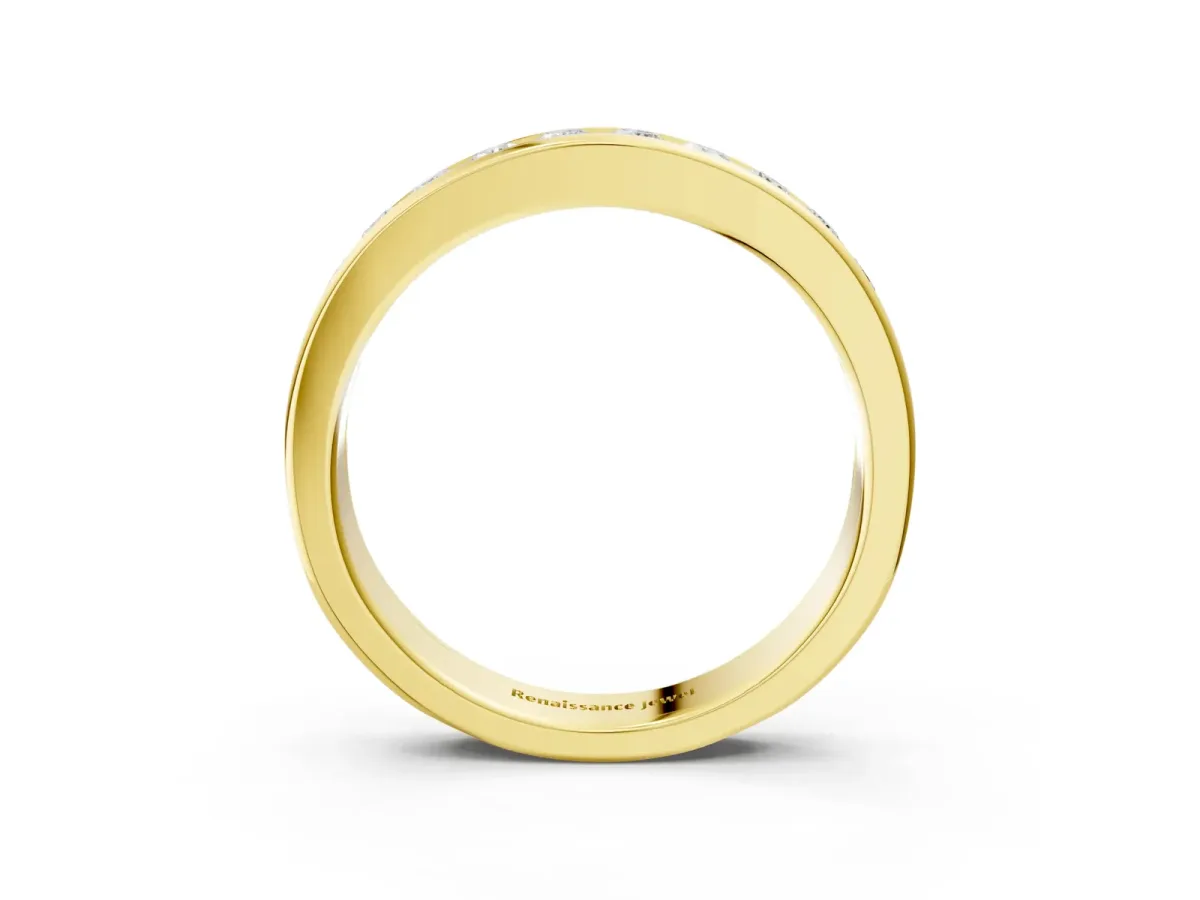 Channel-Set Round Diamond Eternity Band Yellow gold